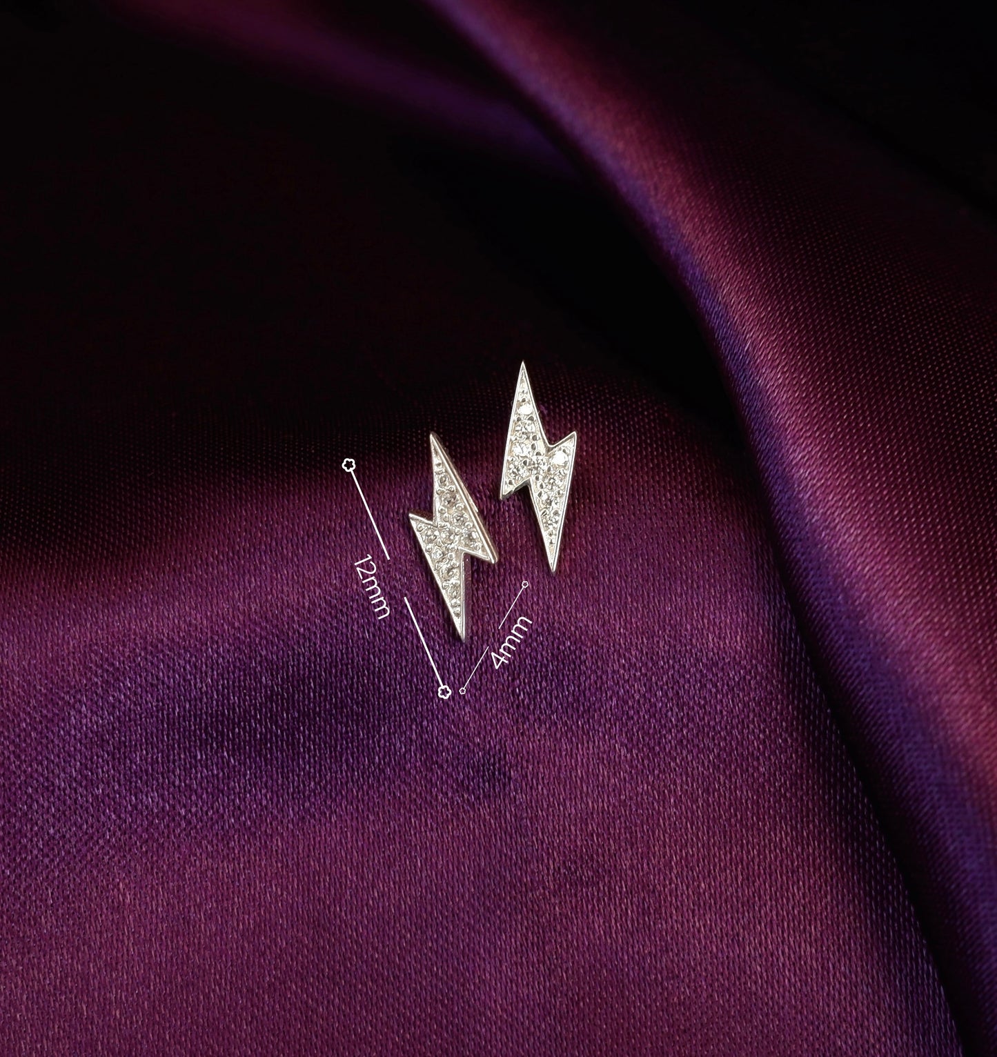 Lightning Bolt Mini Stud Earrings