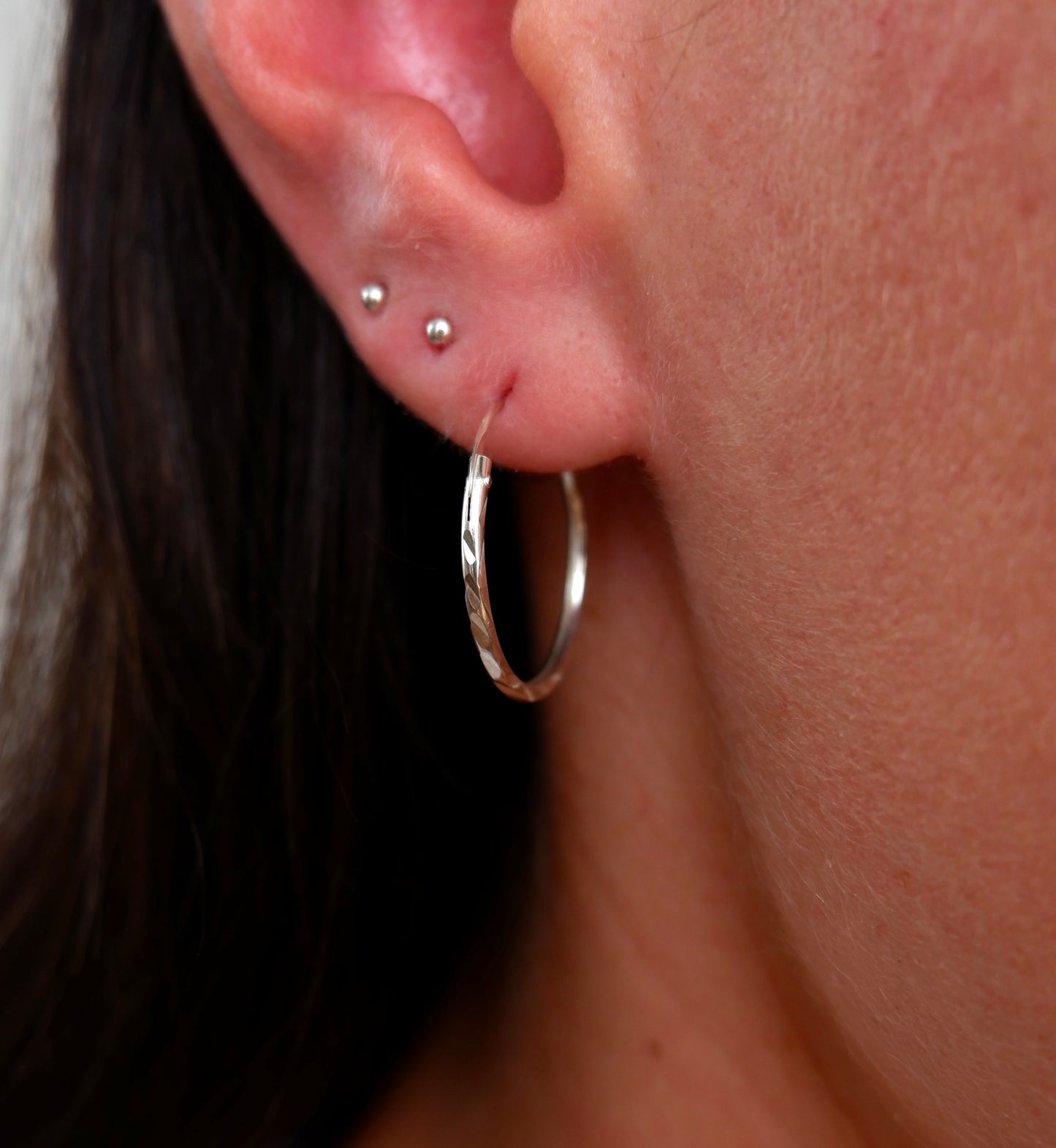 Small Textured Hoop Earrings