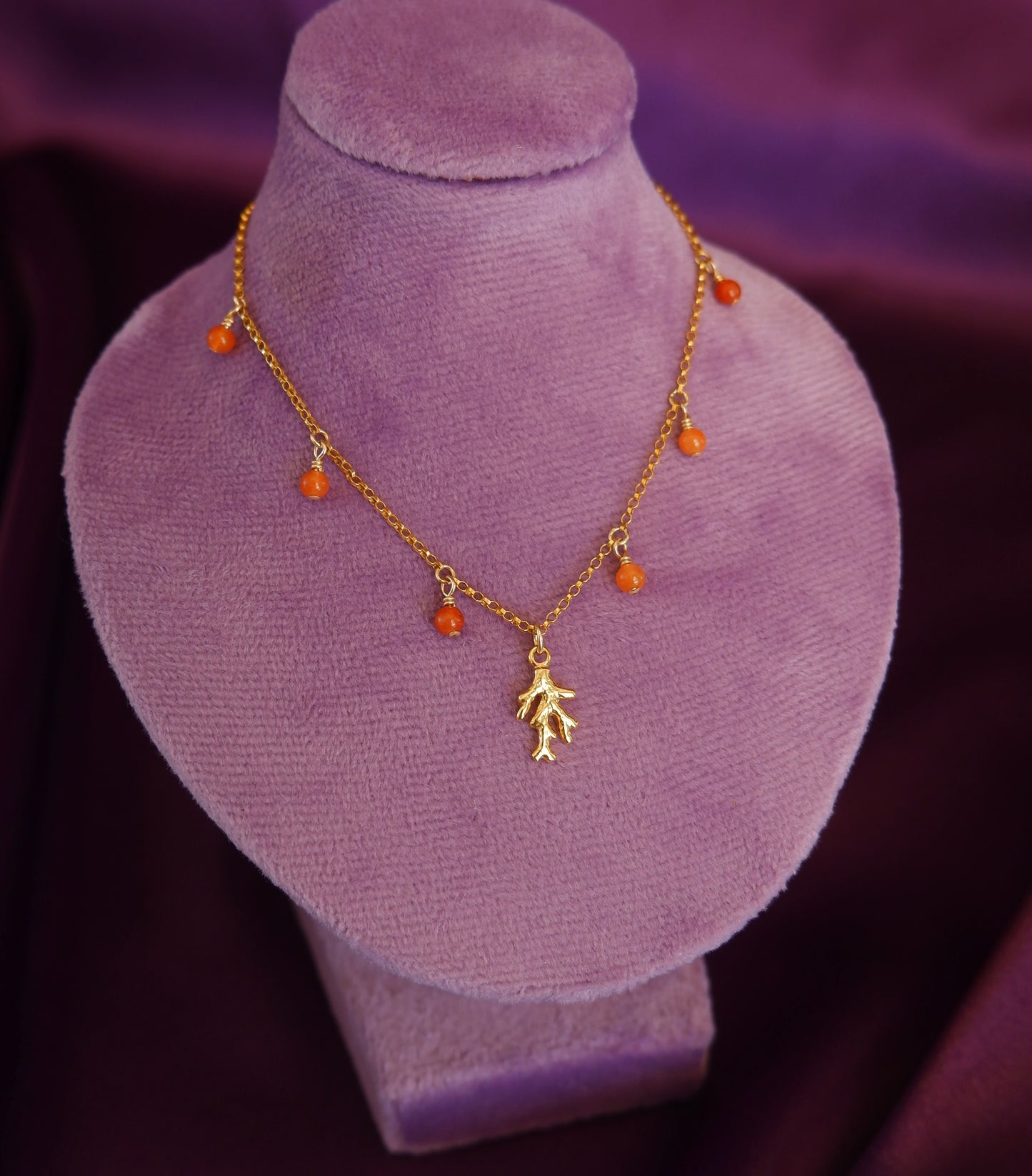 Coral Pendant Necklace