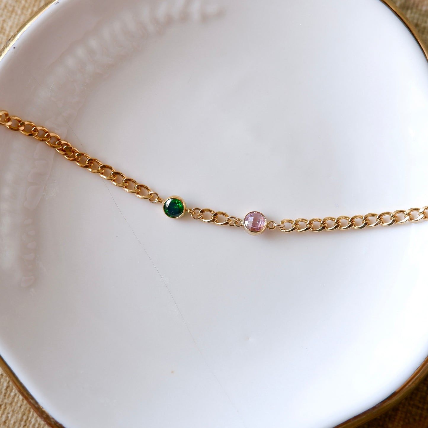 Custom Birthstone Chain Bracelet