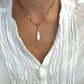 Gold Stainless Steel Teardrop Shell Necklace