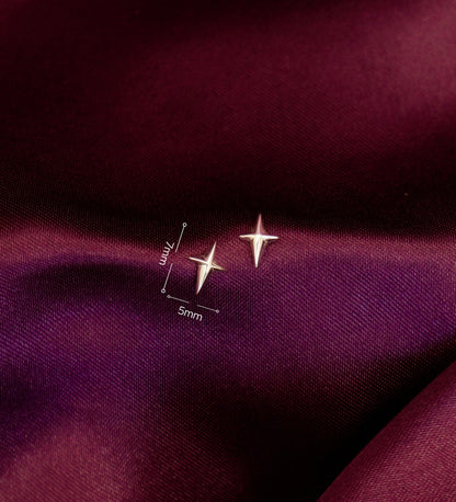 Silver North Star Mini Stud Earrings