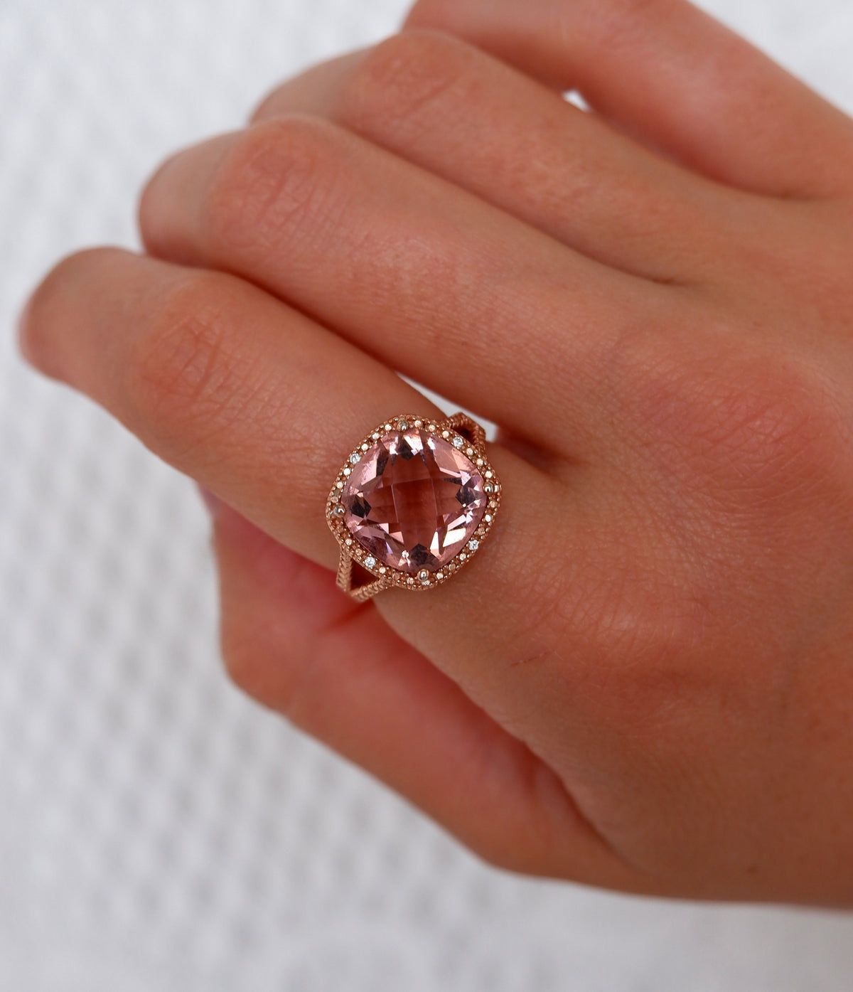 Rose Gold Vermeil Cushion Cut Ring