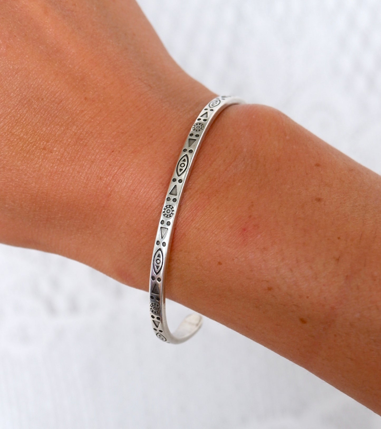 Evil Eye Motif Cuff Bracelet