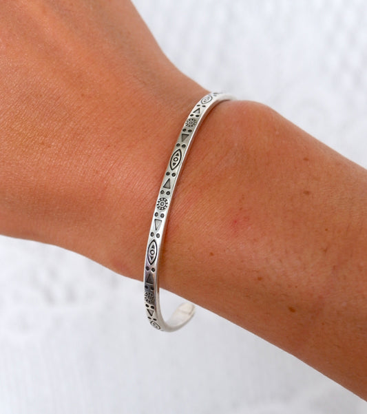 Evil Eye Motif Cuff Bracelet