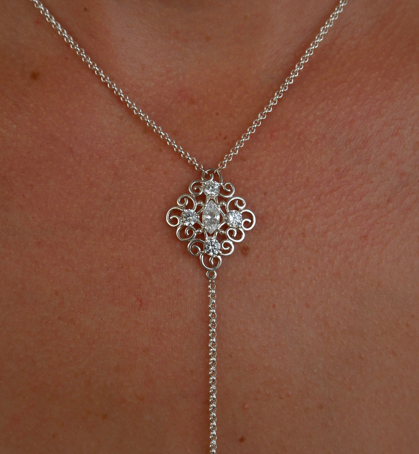 Reworked Vintage Pendant Lariat