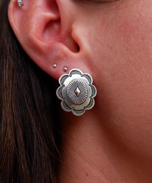 Southwestern Scalloped Concho Earrings