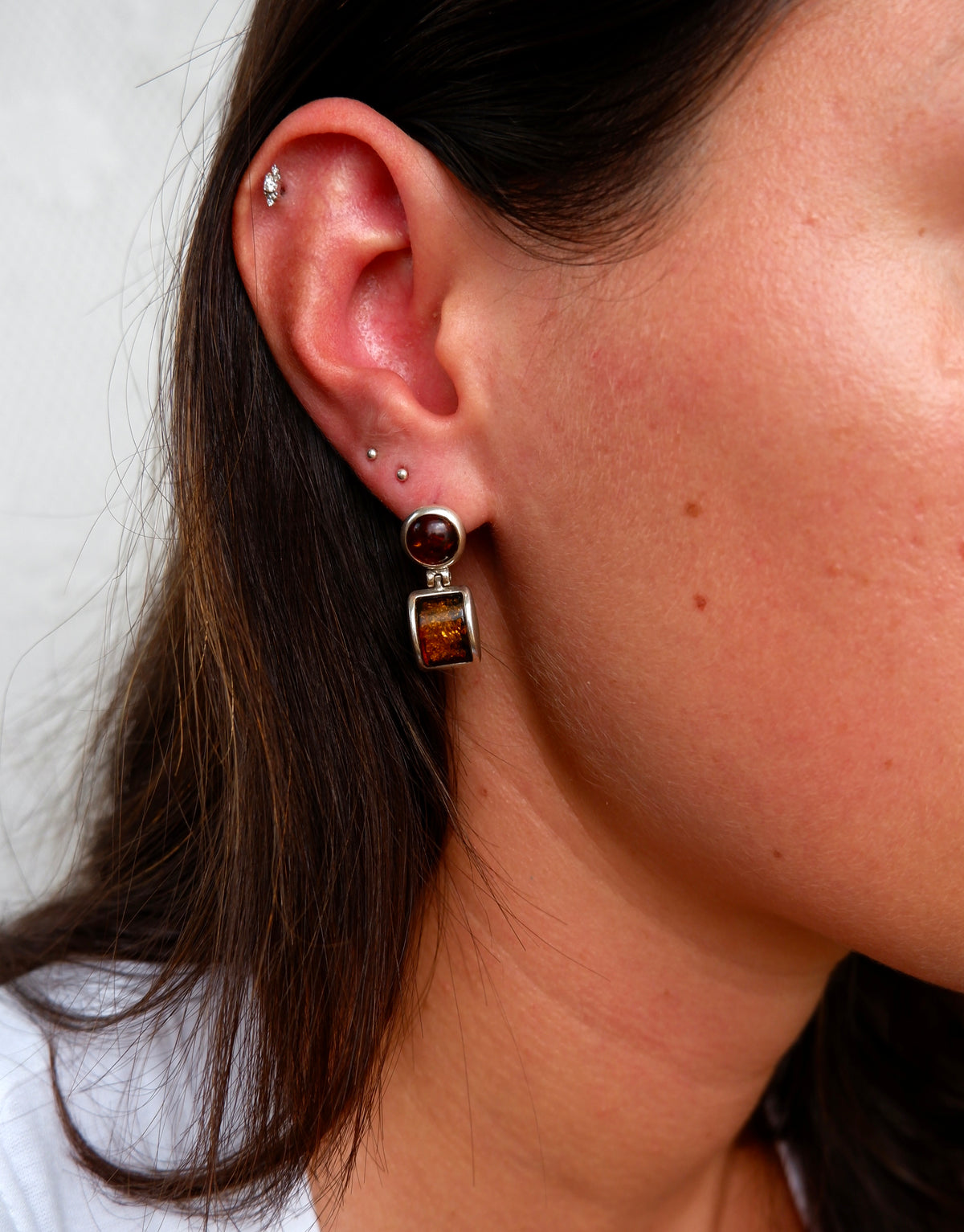 Cognac Baltic Amber Earrings