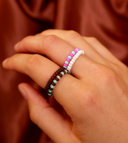 Colorful Beaded Stretch Ring