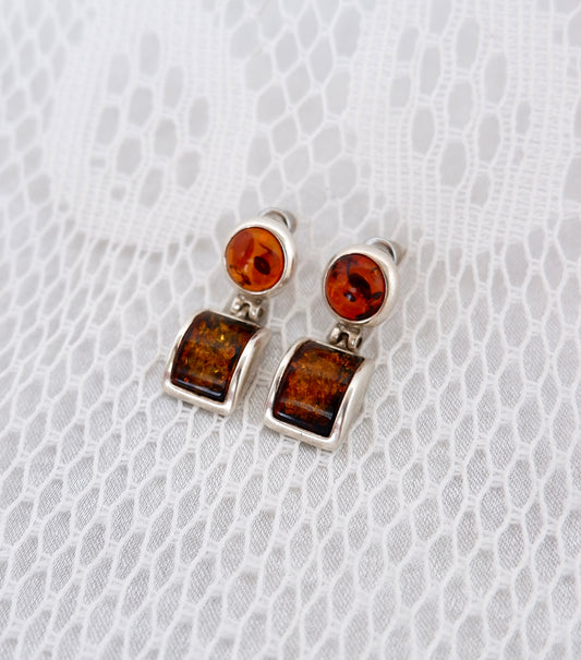Cognac Baltic Amber Earrings