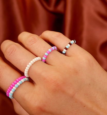 Colorful Beaded Stretch Ring