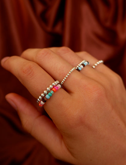 Colorful Beaded Stretch Ring