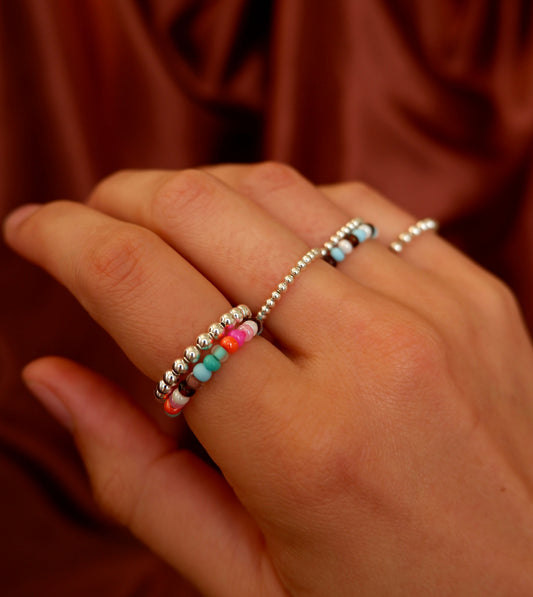 Colorful Beaded Stretch Ring
