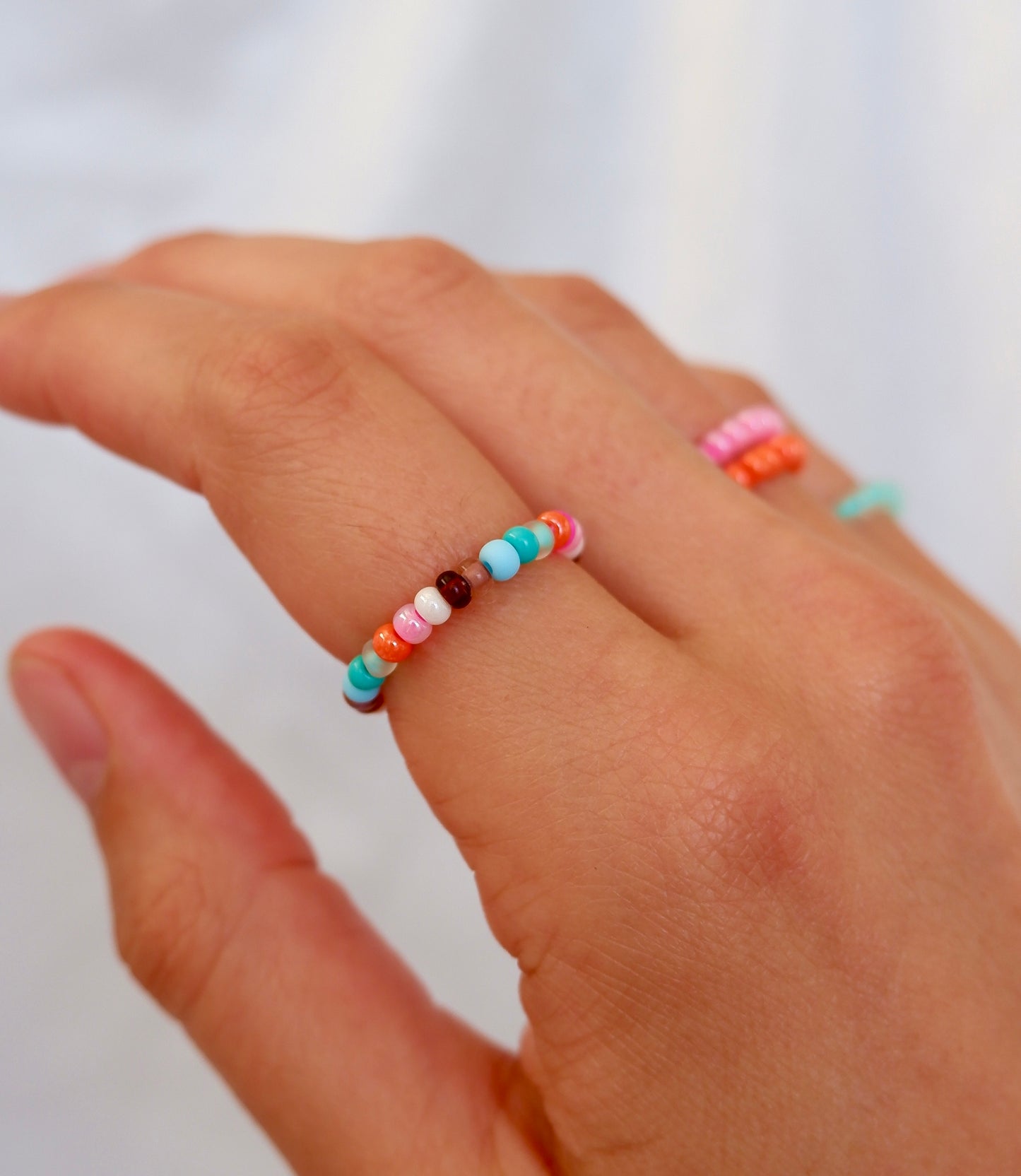 Colorful Beaded Stretch Ring