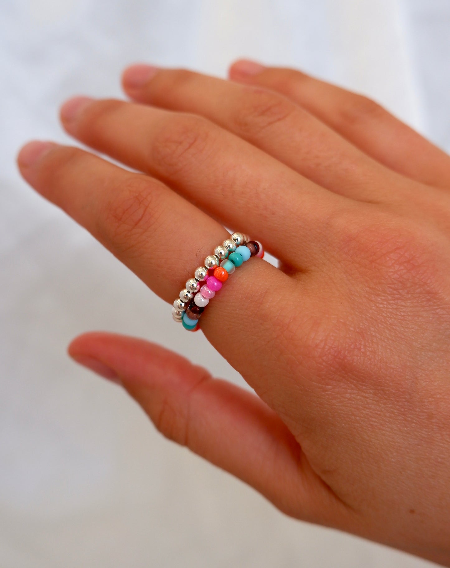 Colorful Beaded Stretch Ring