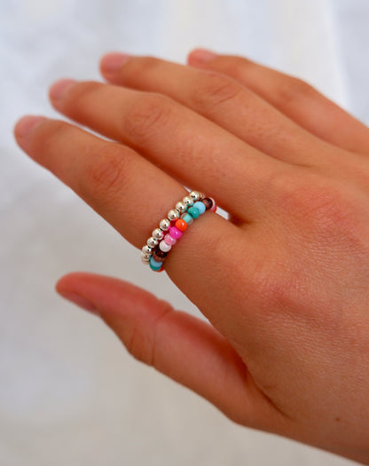 Colorful Beaded Stretch Ring