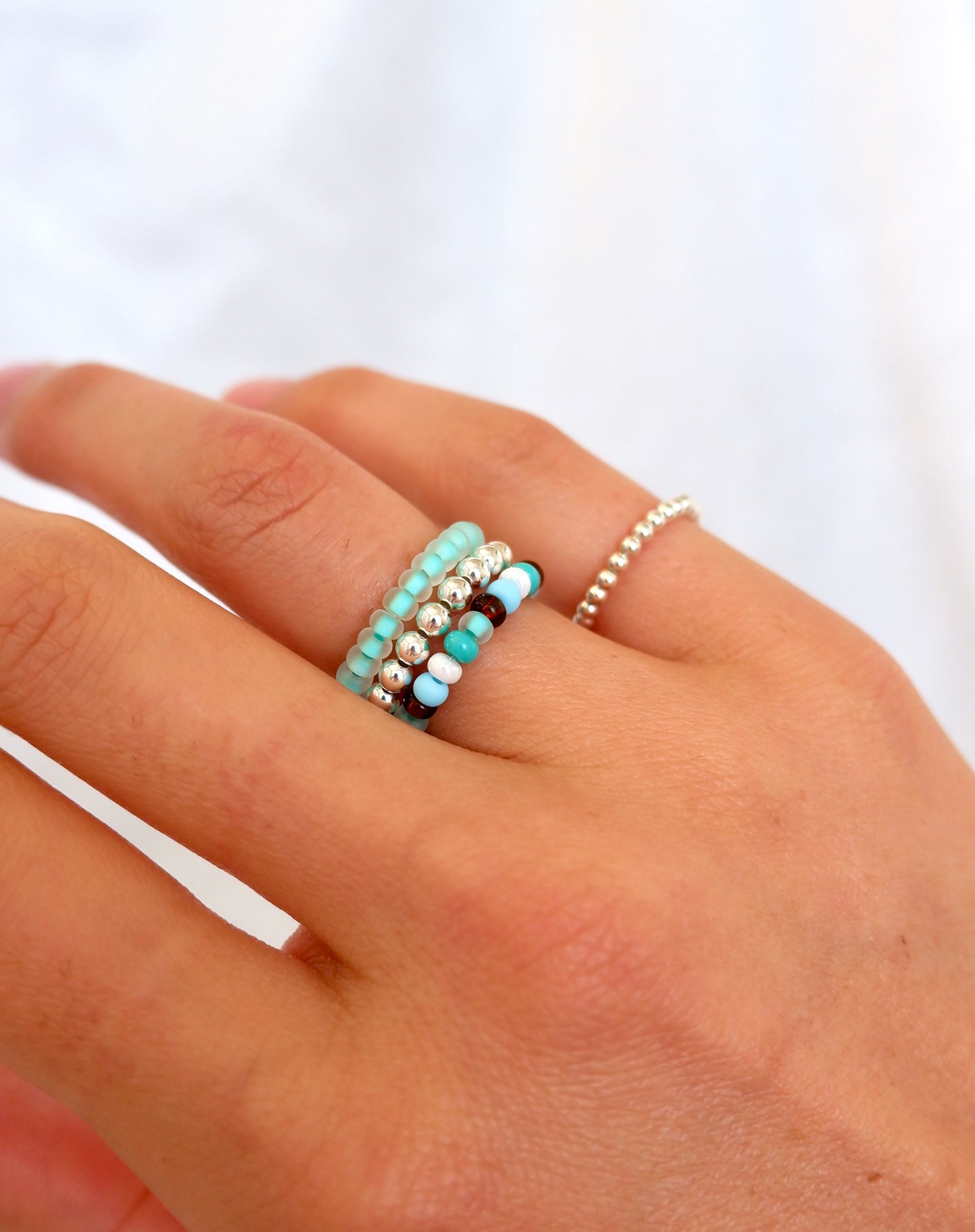 Colorful Beaded Stretch Ring