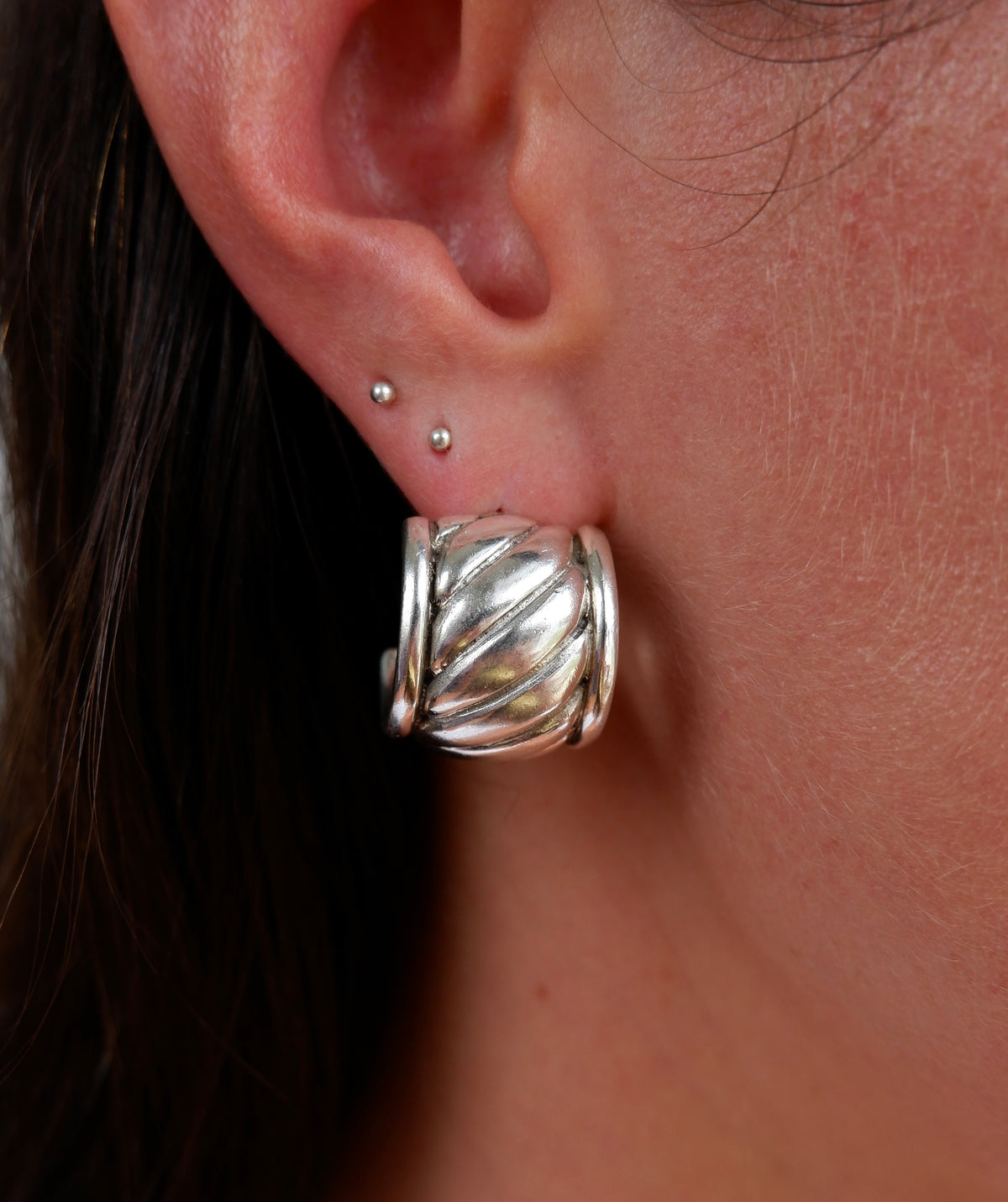 Chunky Twisted Barrel Earrings