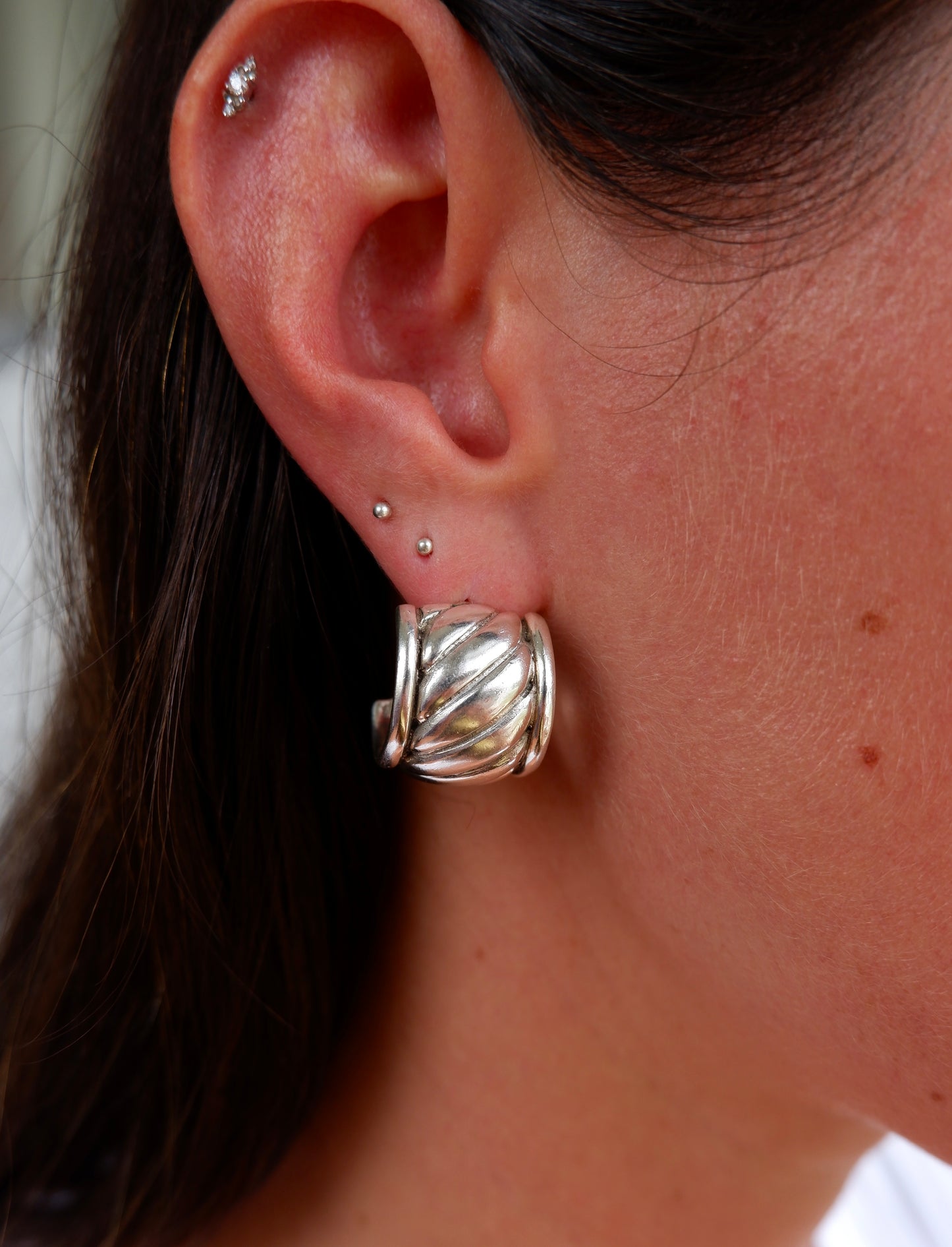 Chunky Twisted Barrel Earrings