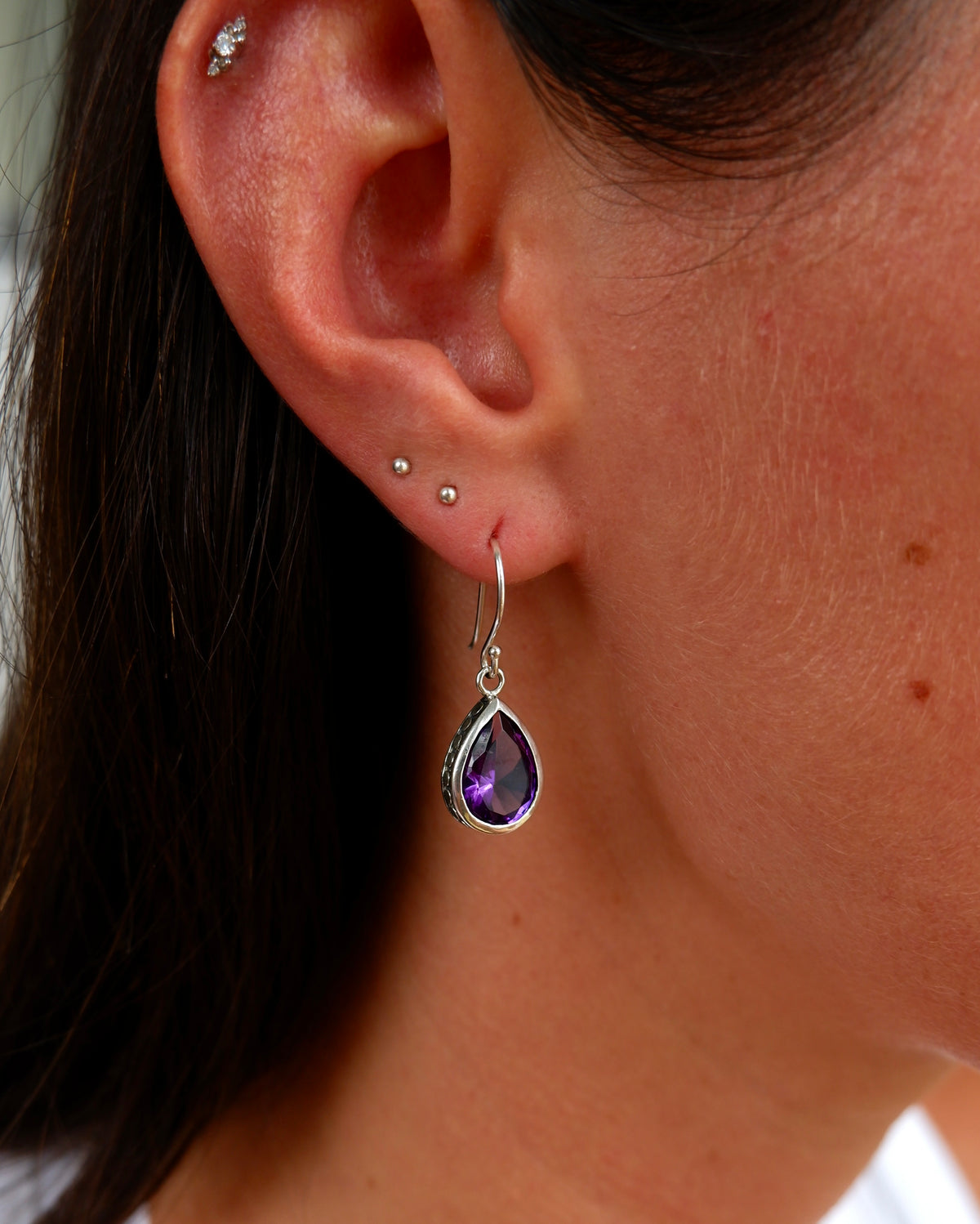 Amethyst Teardrop Earrings