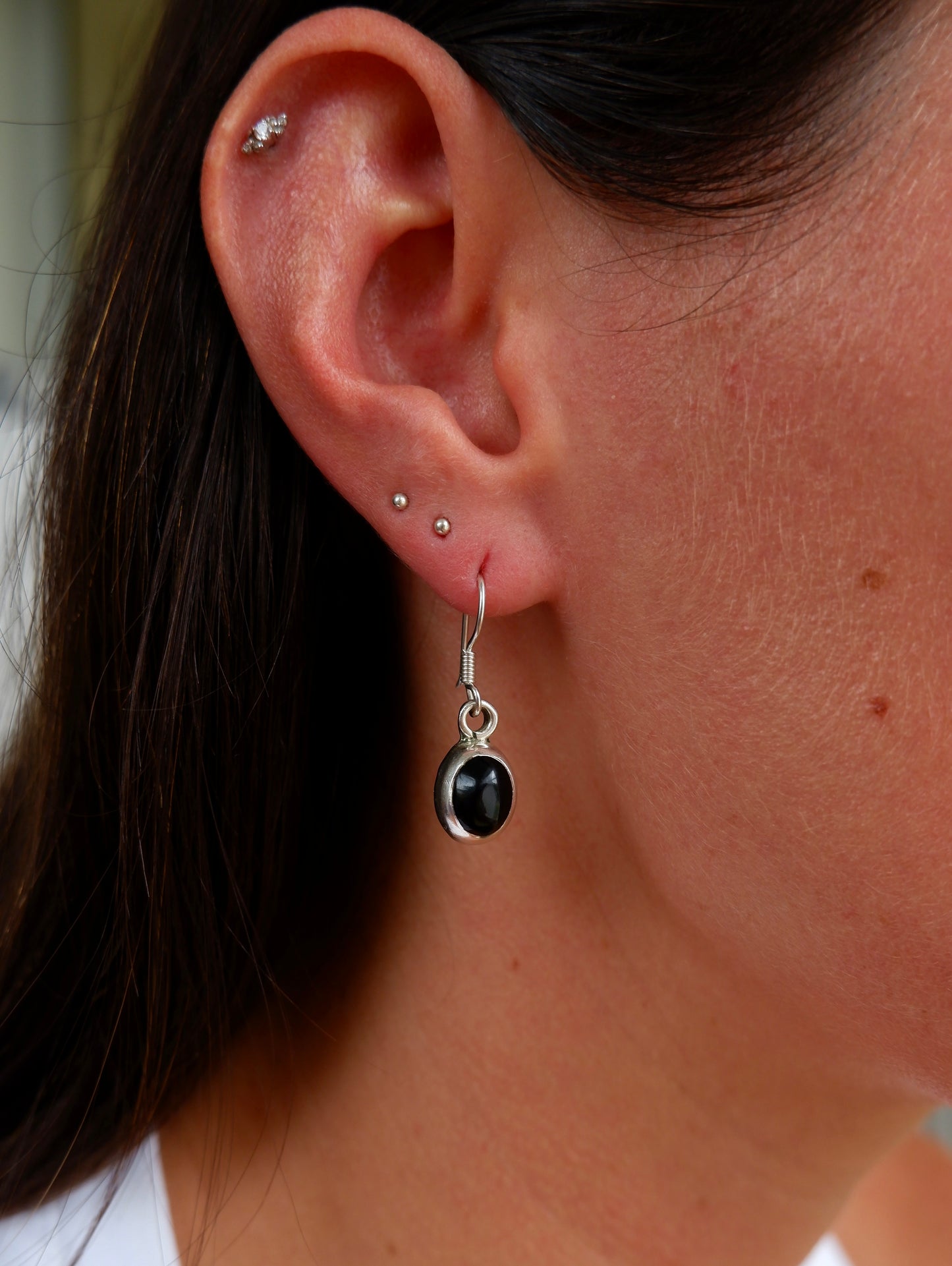 Simple Black Drop Earrings