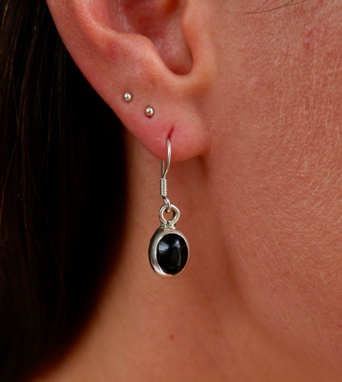 Simple Black Drop Earrings