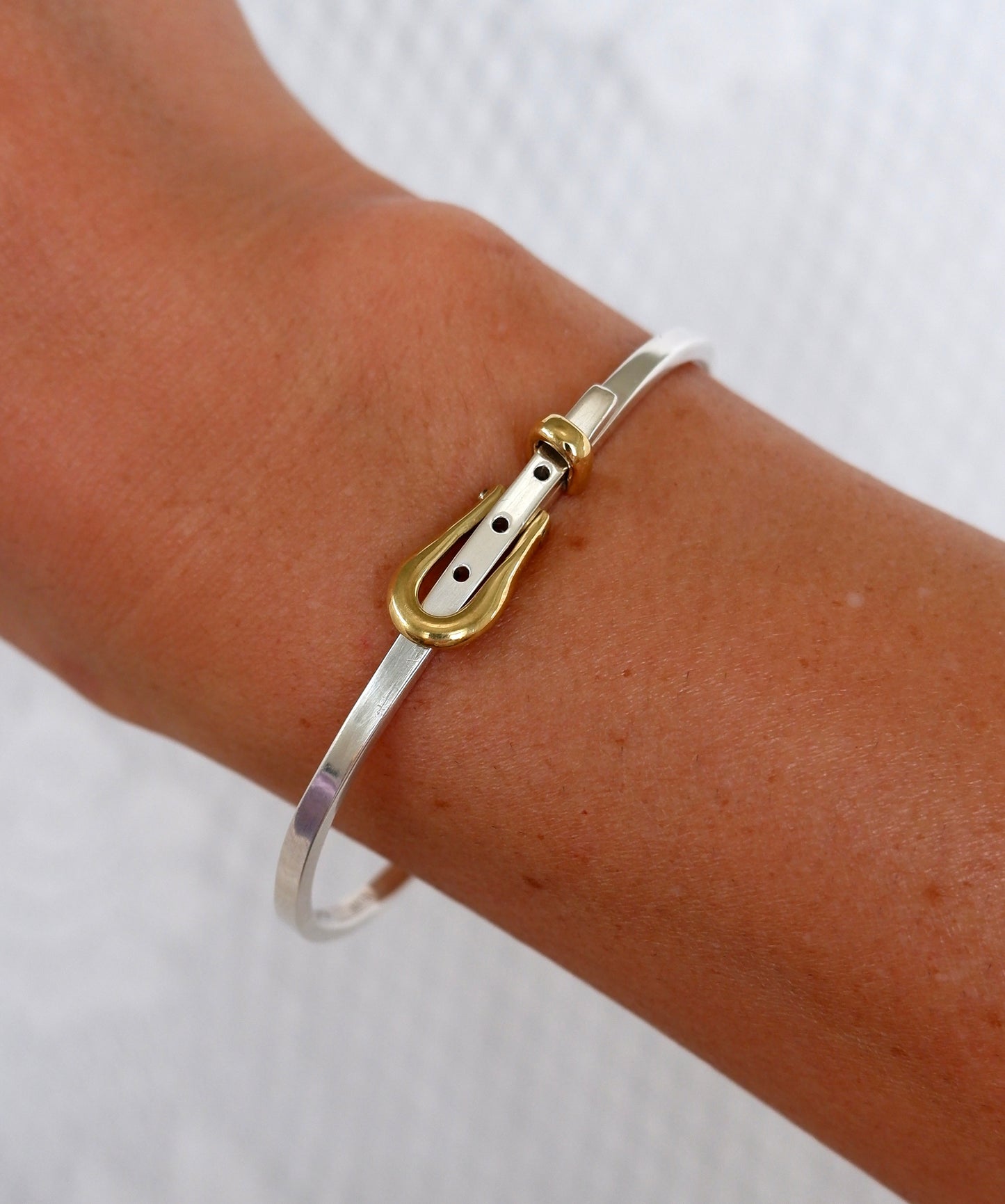 Two Tone Belt Buckle Bracelet