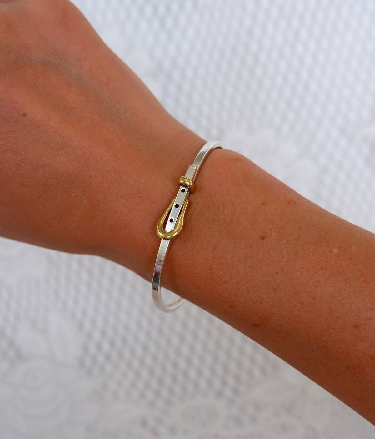 Two Tone Belt Buckle Bracelet