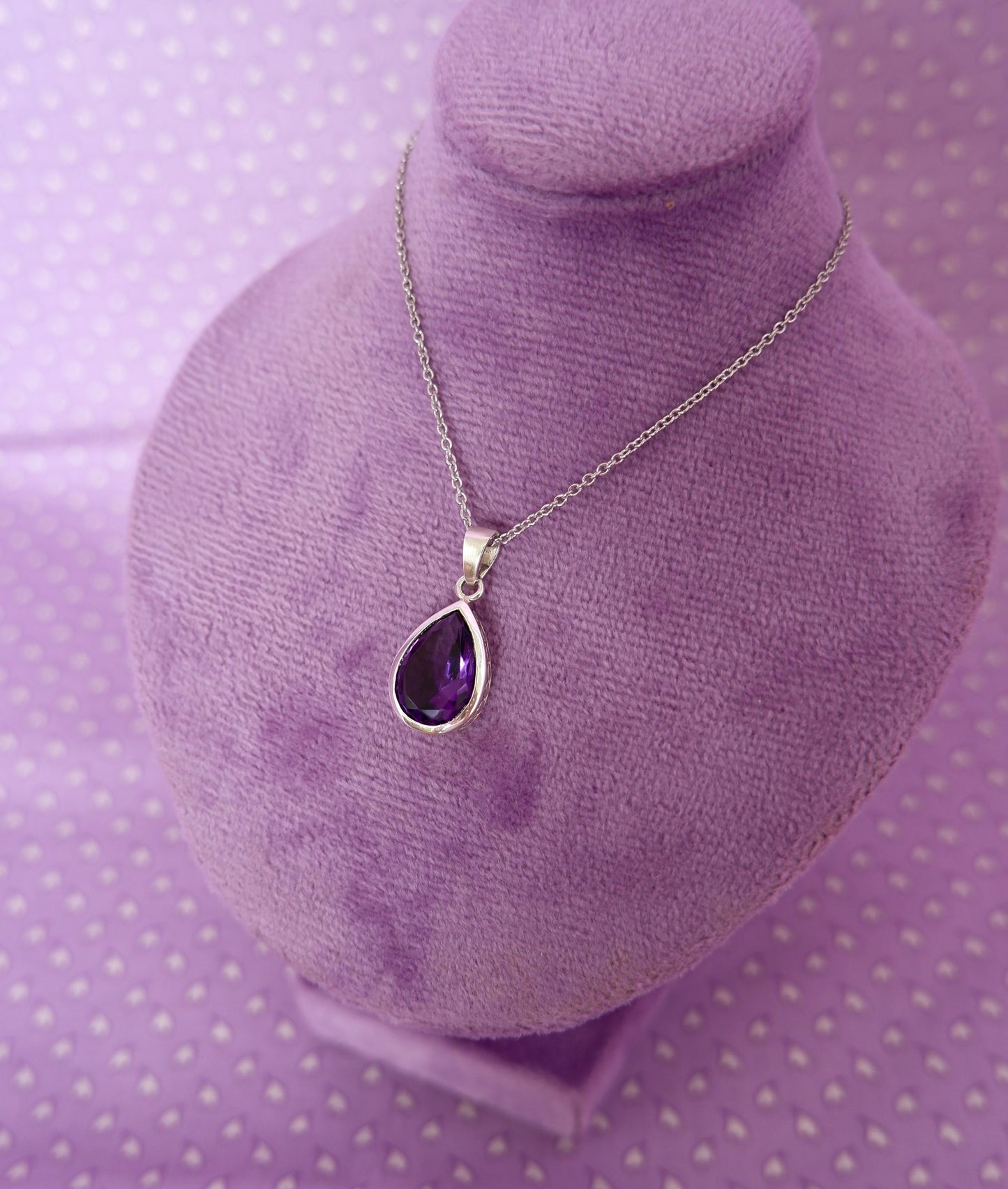 Amethyst Teardrop Necklace