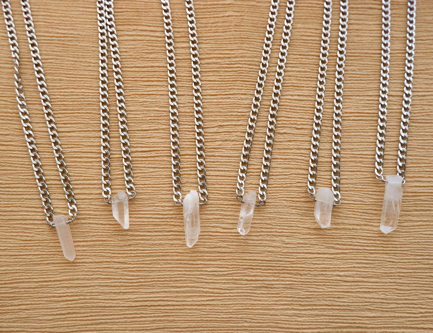 Quartz Crystal Point Chain Necklace