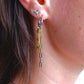 Silver and Gold Layered Chain Earrings