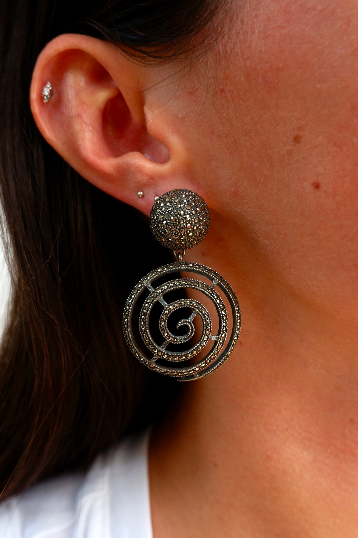 Judith Jack Spiral Earrings