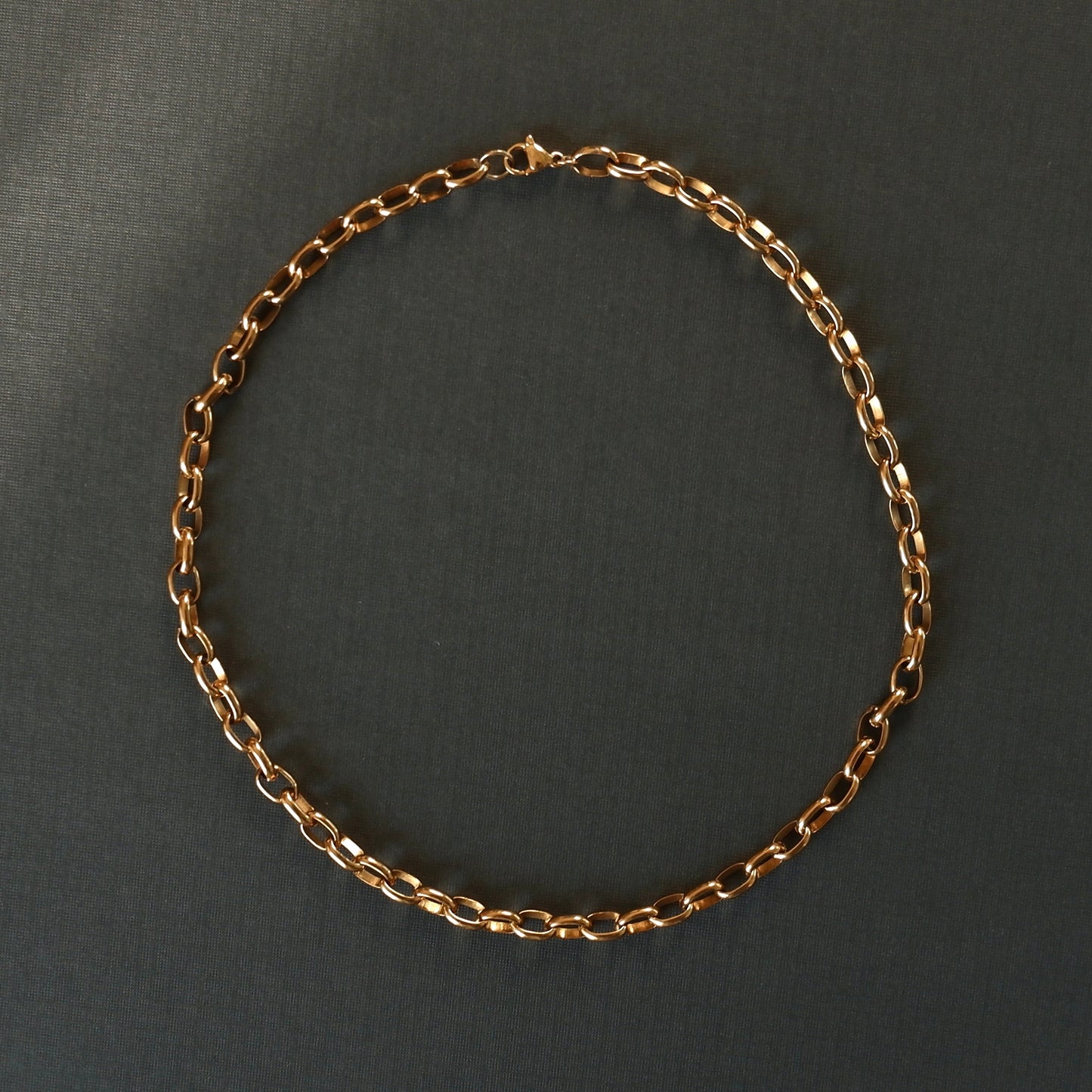Chunky Oval Link Gold Necklace