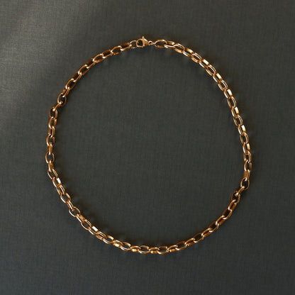 Chunky Oval Link Gold Necklace