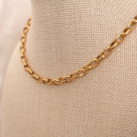 Chunky Oval Link Gold Necklace