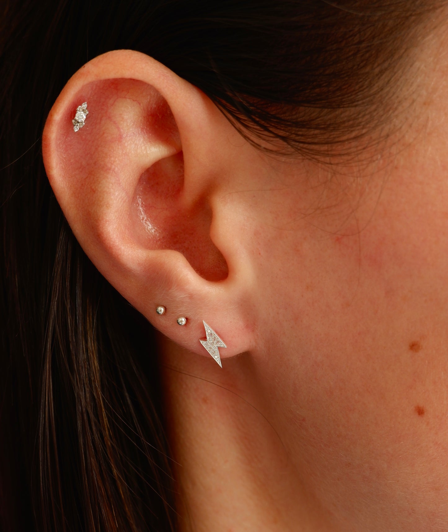 Lightning Bolt Mini Stud Earrings