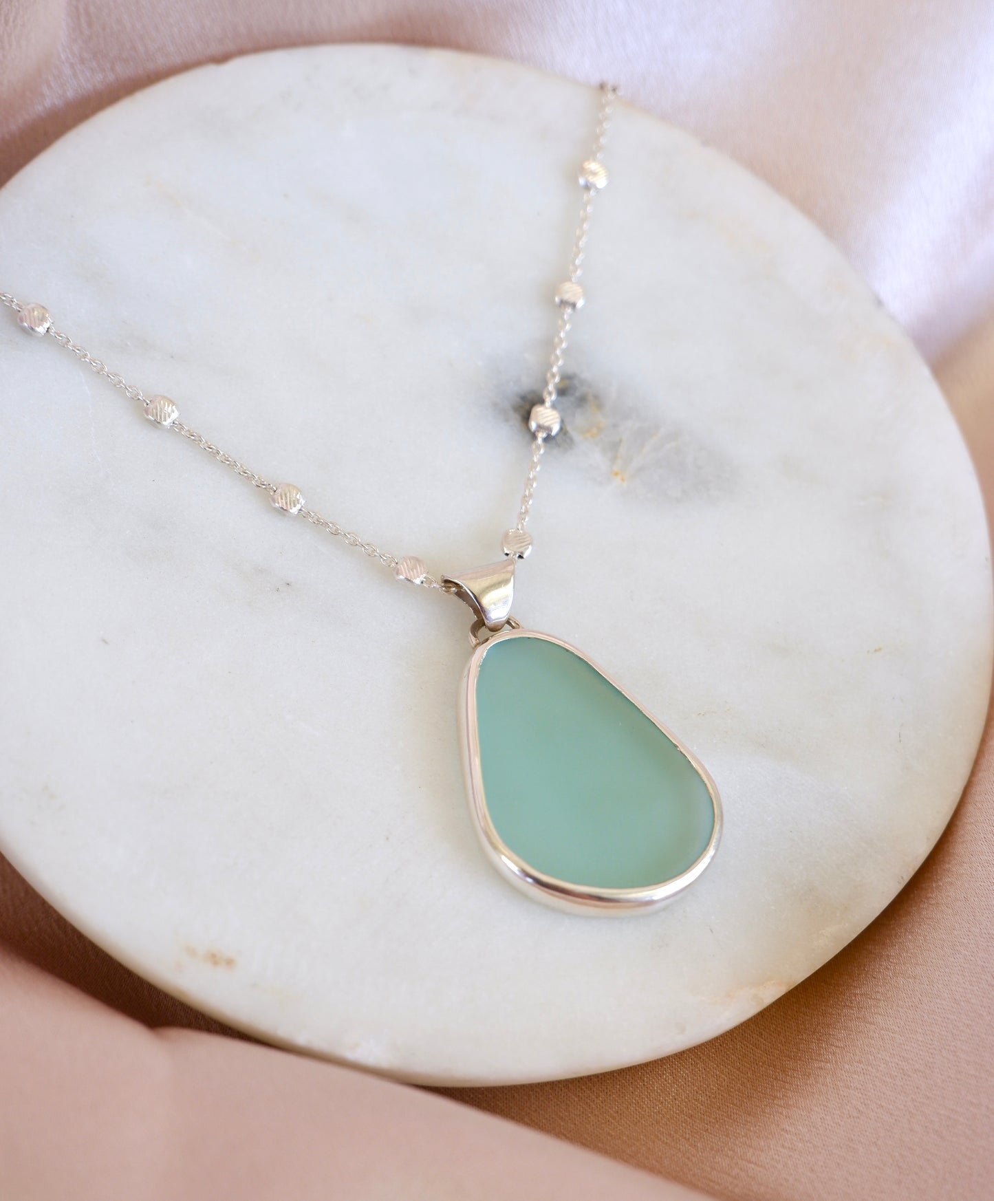 Sterling Silver Sea Glass Necklace