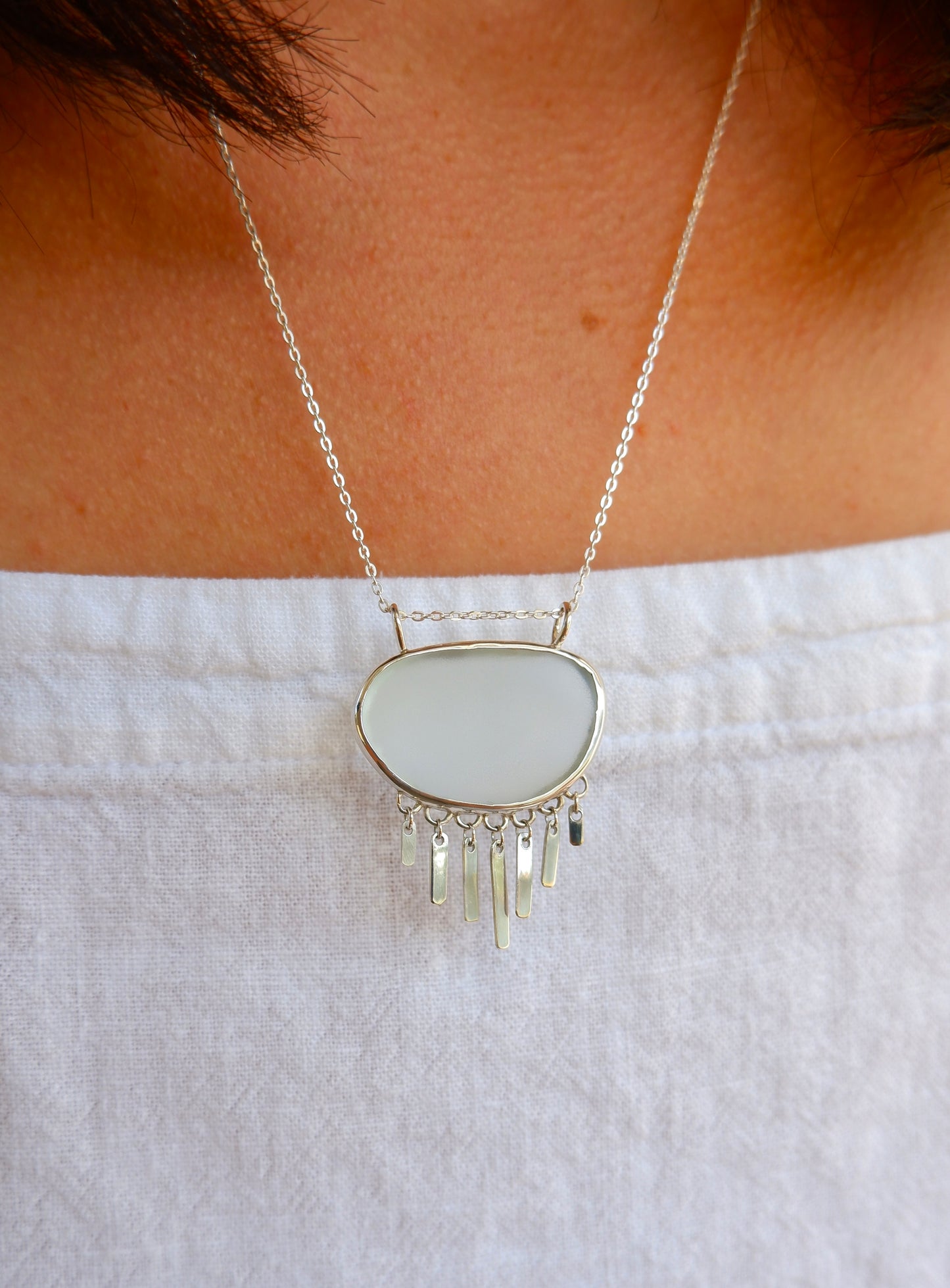 Sterling Silver Sea Glass Necklace