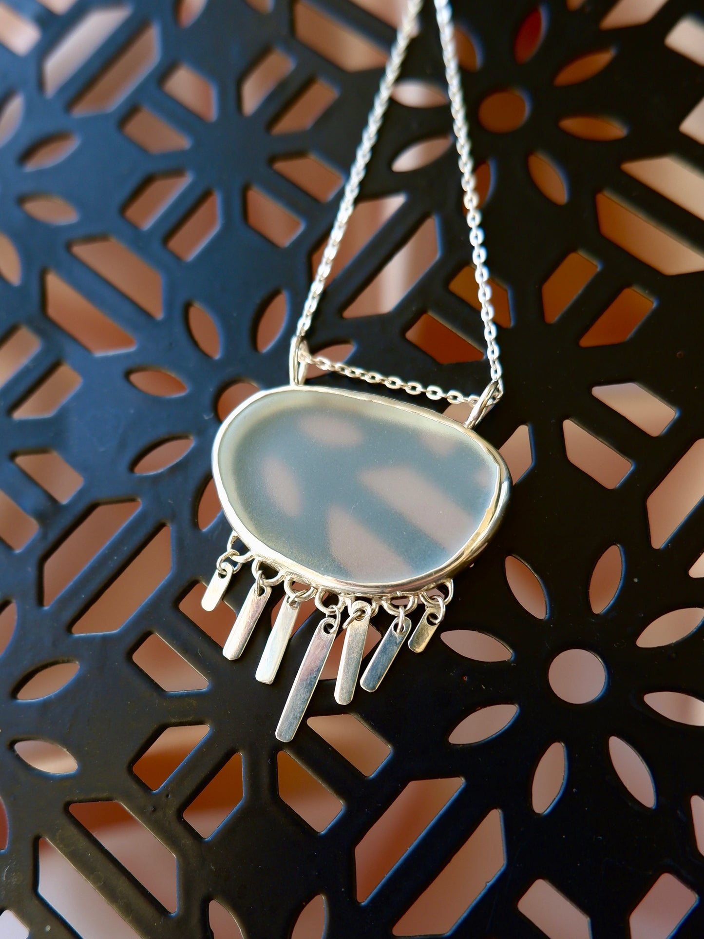 Sterling Silver Sea Glass Necklace
