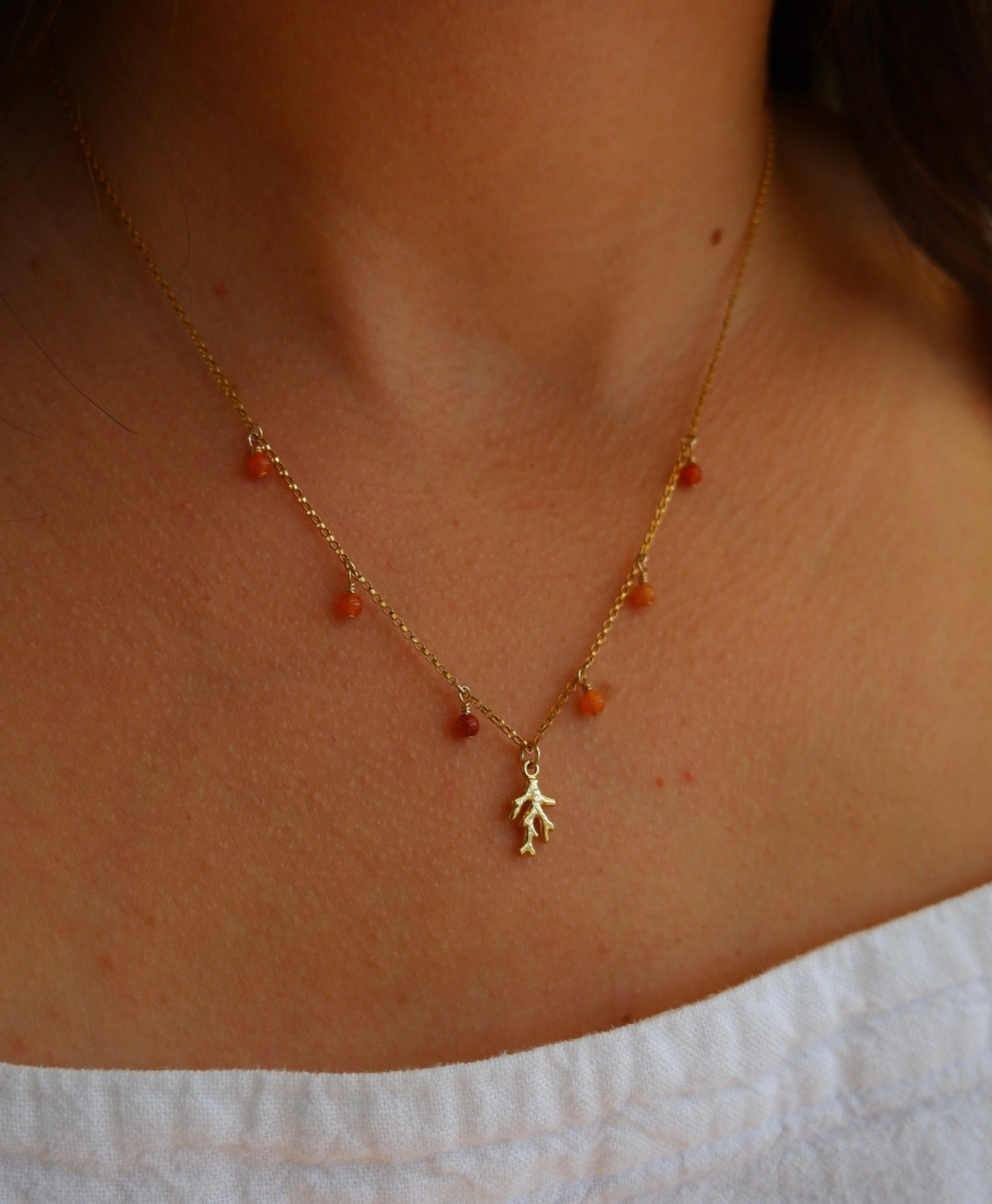 Coral Pendant Necklace