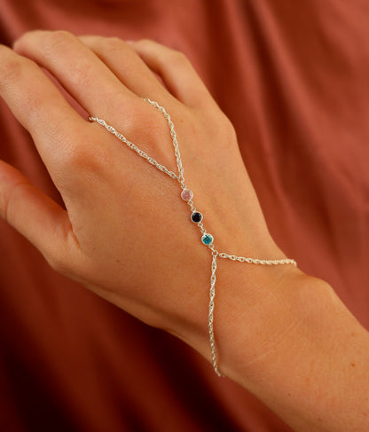 Custom Gemstone Hand Chain