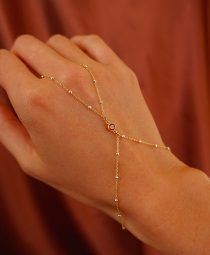 Custom Gemstone Hand Chain