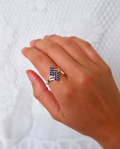 Berry Blue Cluster Ring