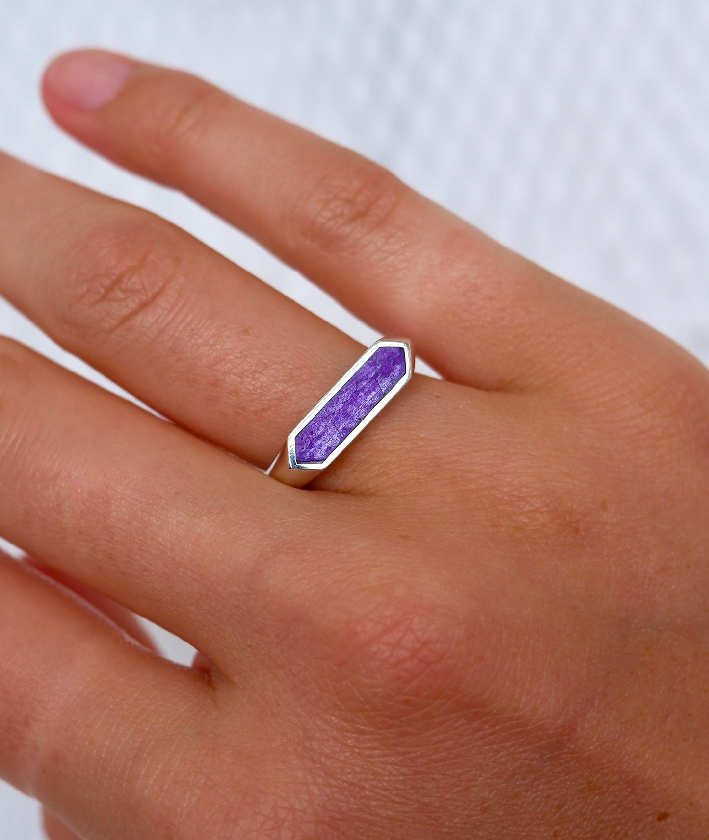 Horizontal Charoite Ring