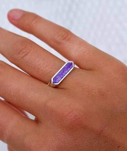 Horizontal Charoite Ring