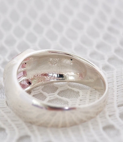 Dome Ring with Pink Stones
