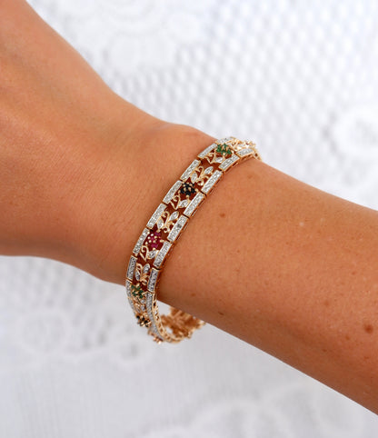 Gold Vermeil Ornate Floral Bracelet