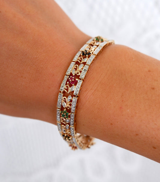 Gold Vermeil Ornate Floral Bracelet