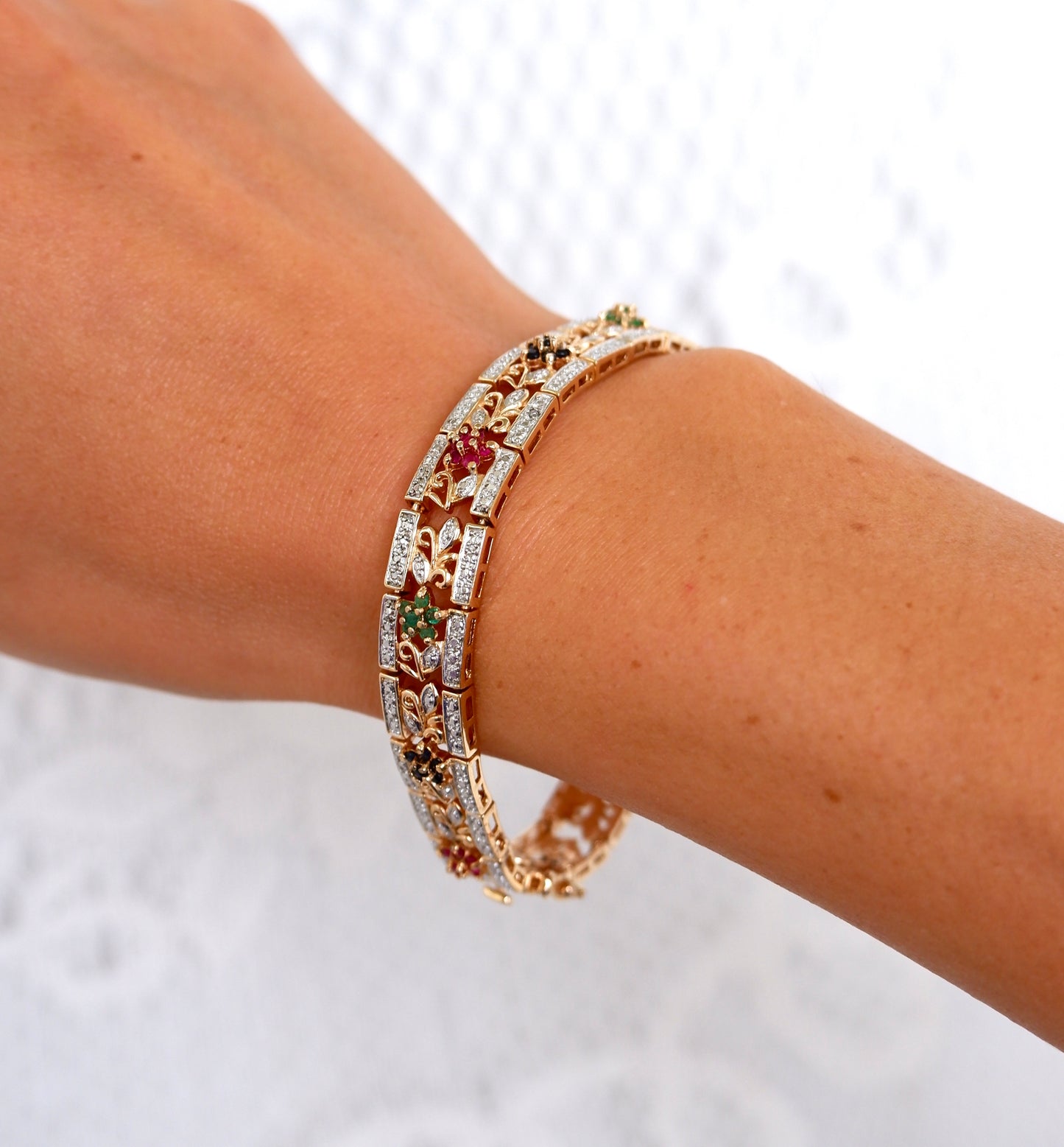 Gold Vermeil Ornate Floral Bracelet
