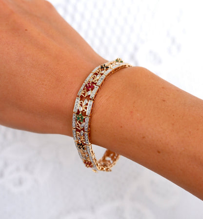 Gold Vermeil Ornate Floral Bracelet